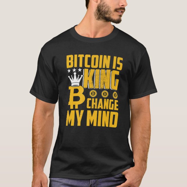 Camiseta Bitcoin es King BTC Cryptocurrency Crypto Vintage (Anverso)
