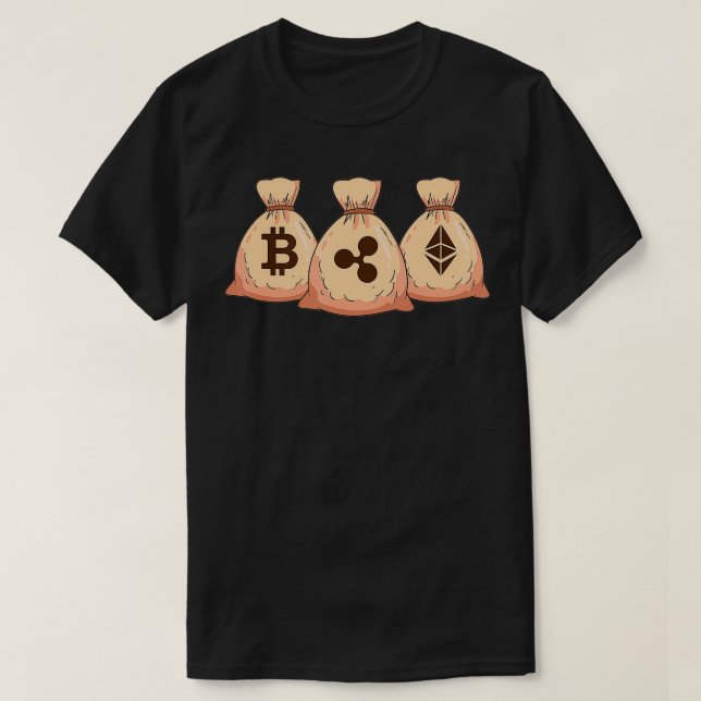 Camiseta Bitcoin Eth Ripple BTC Cripto Currency Blockchain (Diseño del anverso)