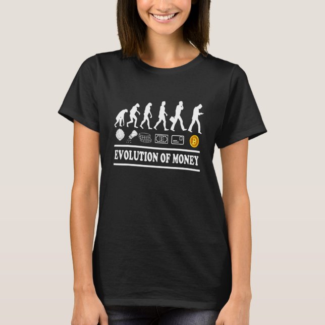 Camiseta Bitcoin Evolución De Dinero Y Criptomoneda Appar (Anverso)