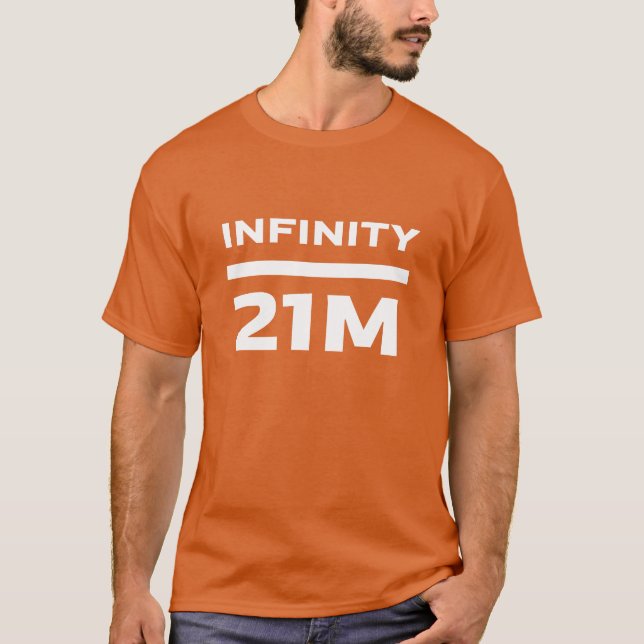 Camiseta Bitcoin Infinity dividido en 21 millones (Anverso)