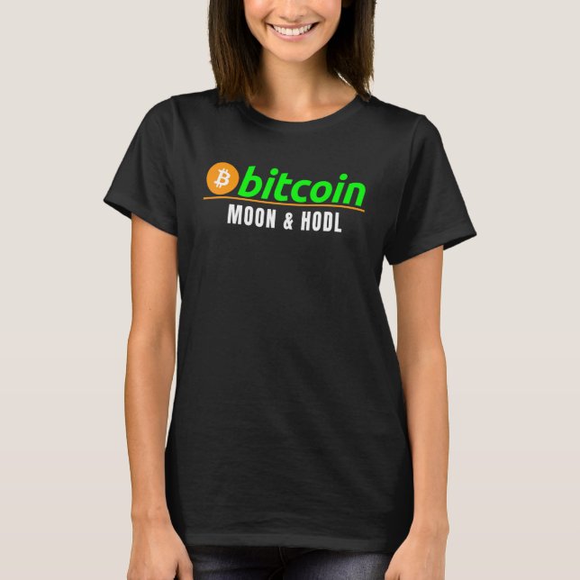 Camiseta Bitcoin Moon & Houn Bitcoin Blockchain Crypto (Anverso)