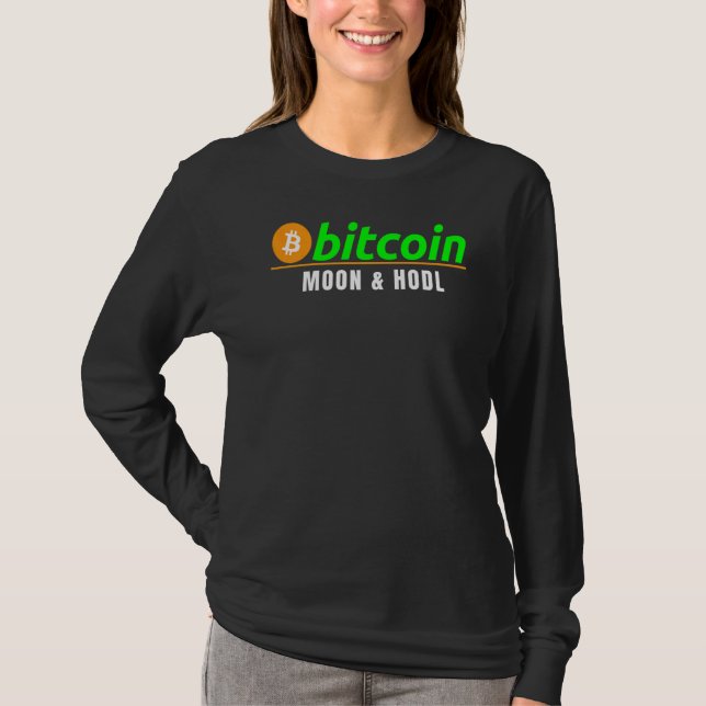 Camiseta Bitcoin Moon & Houn Bitcoin Blockchain Crypto (Anverso)