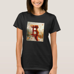 Camiseta Bitcoin Mujer femenina Bonito sutil flor
