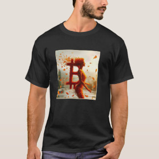 Camiseta Bitcoin Mujer femenina Bonito sutil flor