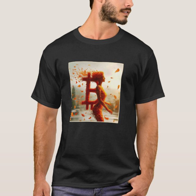 Camiseta Bitcoin Mujer femenina Bonito sutil flor (Anverso)