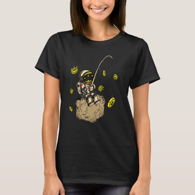 Camiseta Bitcoin Pesca Astronauta Btc Blockchain Criptomone (Anverso)
