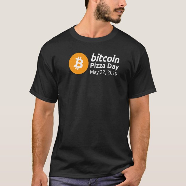 Camiseta Bitcoin Pizza Day 22 de mayo de 2010 (Anverso)