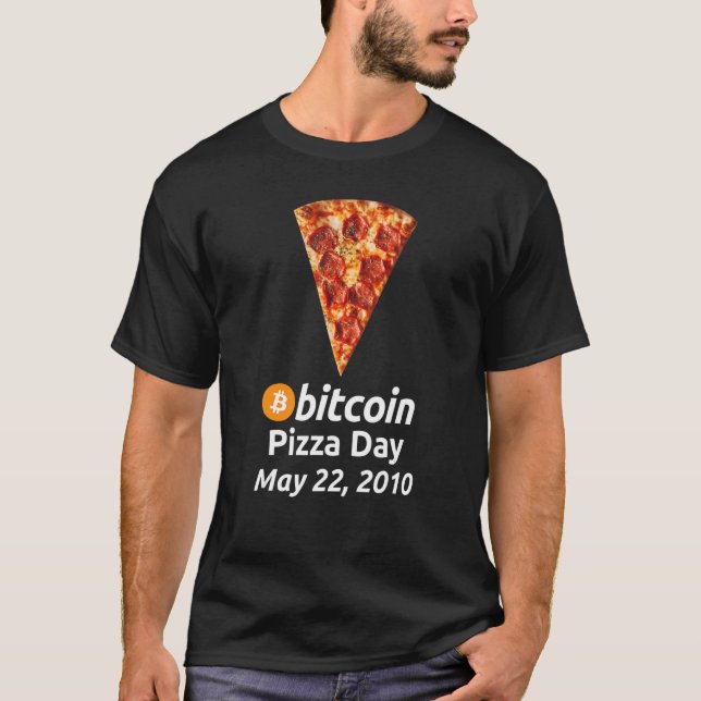 Camiseta Bitcoin Pizza Day 22 de mayo de 2010 (Anverso)
