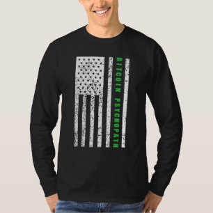 Camiseta Bitcoin Psicópata Patriotismo Bandera Americana Or