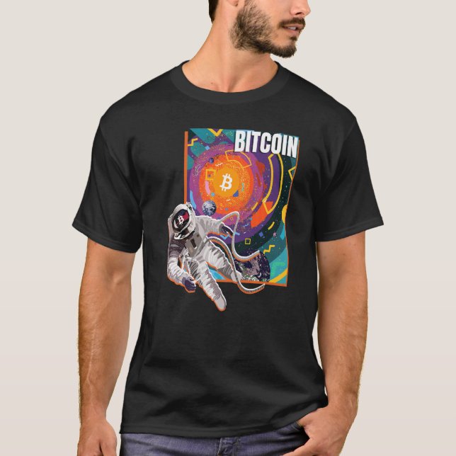 Camiseta Bitcoin Retro Space 80 S Crypto Cryptocurrency Btc (Anverso)