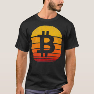 Camiseta Bitcoin Retro Vintage BTC Logo Crypto Currency Blo