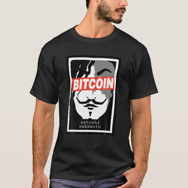 Camiseta Bitcoin Satoshi Nakamoto Face Cryptocurrency T shi (Anverso)