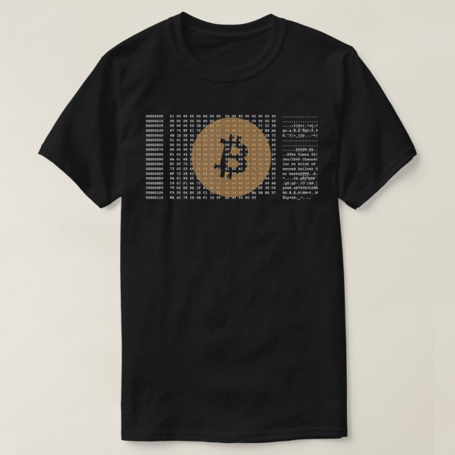 Camiseta Bitcoin Satoshi Nakamoto Genesis Block Cryptocurre (Diseño del anverso)