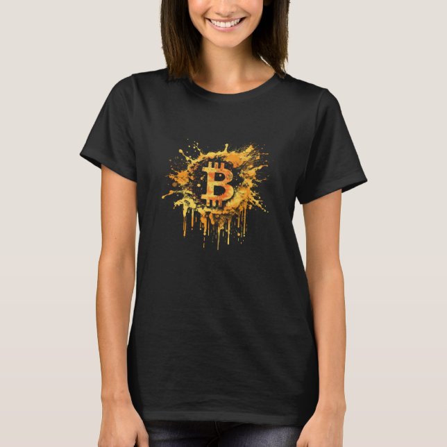 Camiseta Bitcoin Splash Btc Moneda Cripto Vintage Criptomon (Anverso)