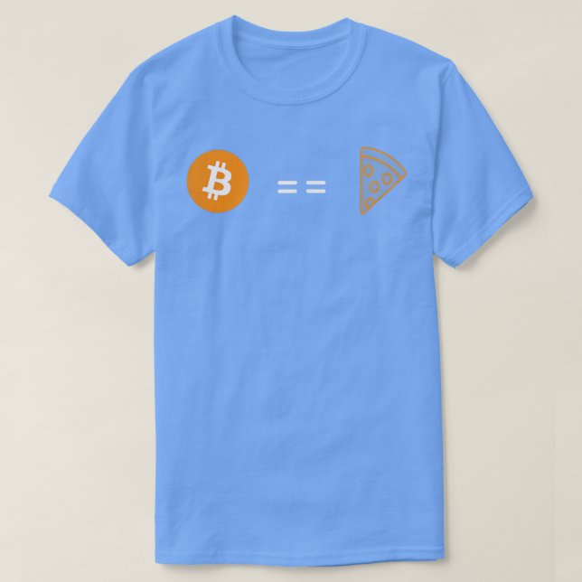 Camiseta Bitcoin tan bueno como la pizza (Diseño del anverso)