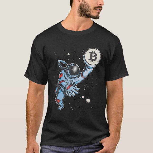 Camiseta Bitcoin To The Moon Astronaut Cryptocurrency Space (Anverso)