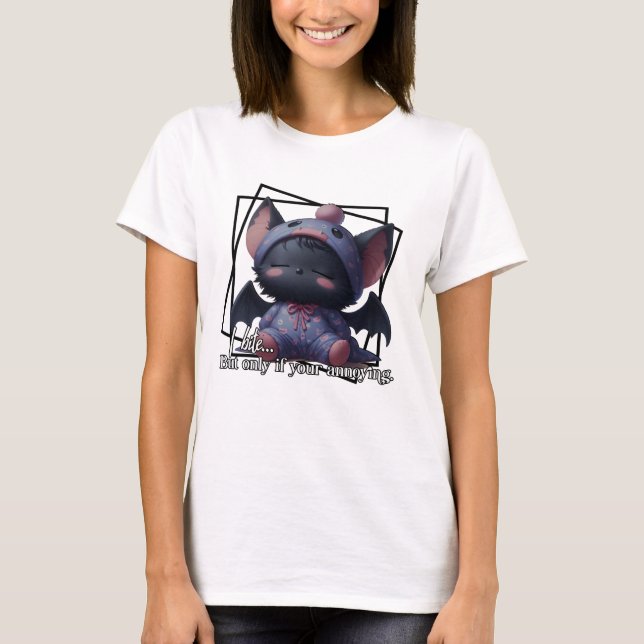 Camiseta Bite (But Only If You’re Annoying) – Cute Bat (Anverso)