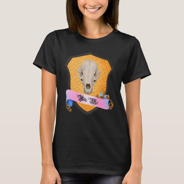 Camiseta Bite Me Badger Skull (Anverso)