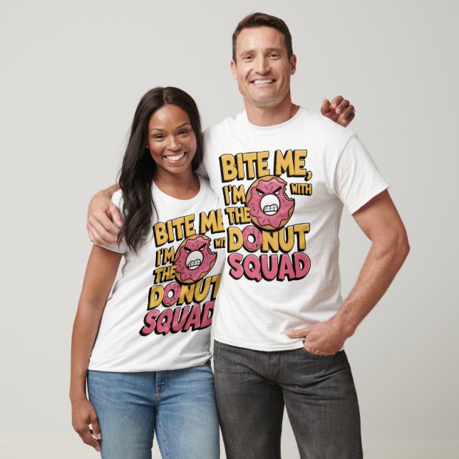 Camiseta Bite Me estoy con el Donut Squad Funny Donut (Unisexo)