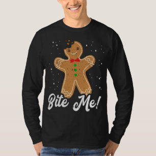 Camiseta Bite Me Funny Gingerbread Man Navidades Holiday Co
