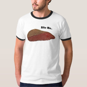 Camiseta Bite Me Funny Steak Beef Pun Chiste