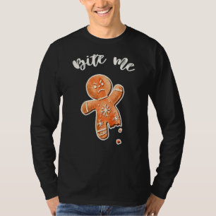 Camiseta Bite Me Gingerbread Hombre Navidades Feo Sweet 1