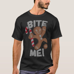 Camiseta Bite Me Gingerbread Man Funny Navidades