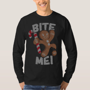 Camiseta Bite Me Gingerbread Man Funny Navidades