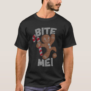 Camiseta Bite Me Gingerbread Man Funny Navidades