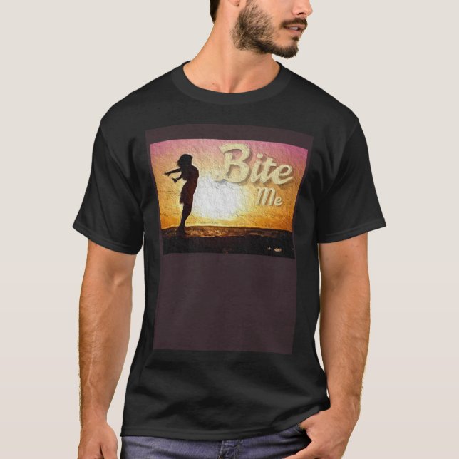 Camiseta Bite Me Girl on Beach Painting (Anverso)