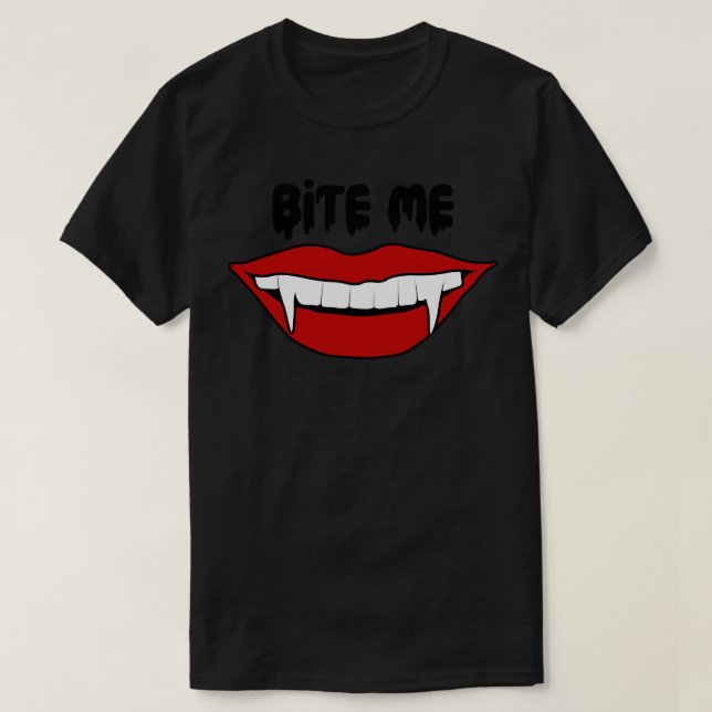 Camiseta Bite Me Vampire Lips (Diseño del anverso)