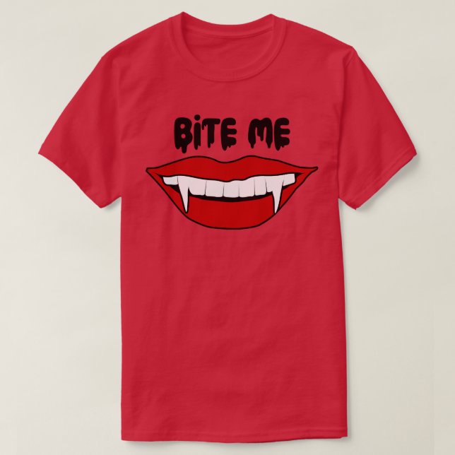 Camiseta Bite Me Vampire Lips (Diseño del anverso)