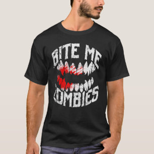 Camiseta Bite Me Zombies Halloween