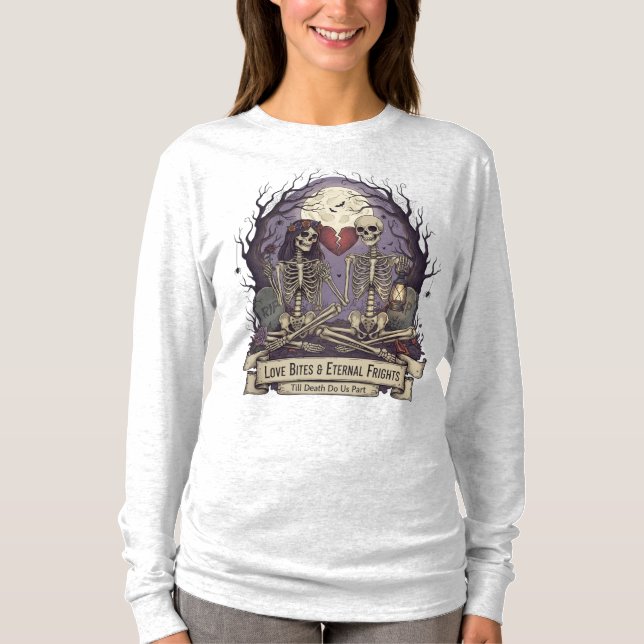 Camiseta "Bites de amor y derechos eternos" Skeleton Long S (Anverso)
