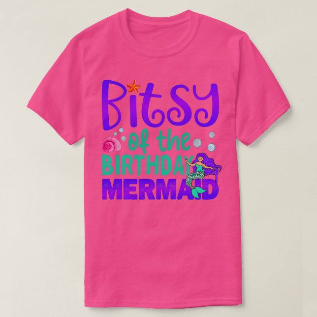 Camiseta Bitsy De La Hermana Funny Birthda De La Sirenita D (Diseño del anverso)