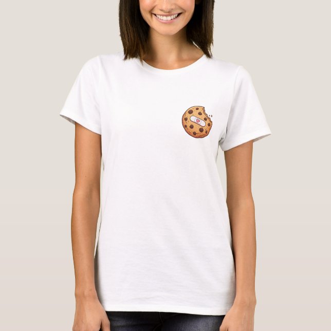 Camiseta Bitten Chocolate Chip Cookie with Cute Heart (Anverso)