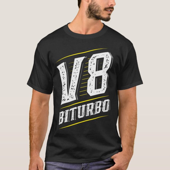 Camiseta Biturbo V8 - Turbo Engine - Ajuste de motodeportes (Anverso)