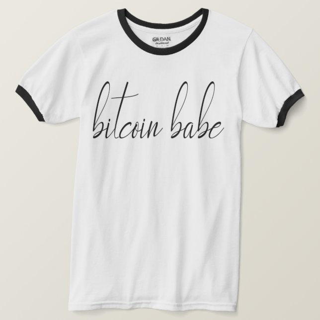 Camiseta Biycoin Babe - Negro y Blanco (Anverso del diseño)