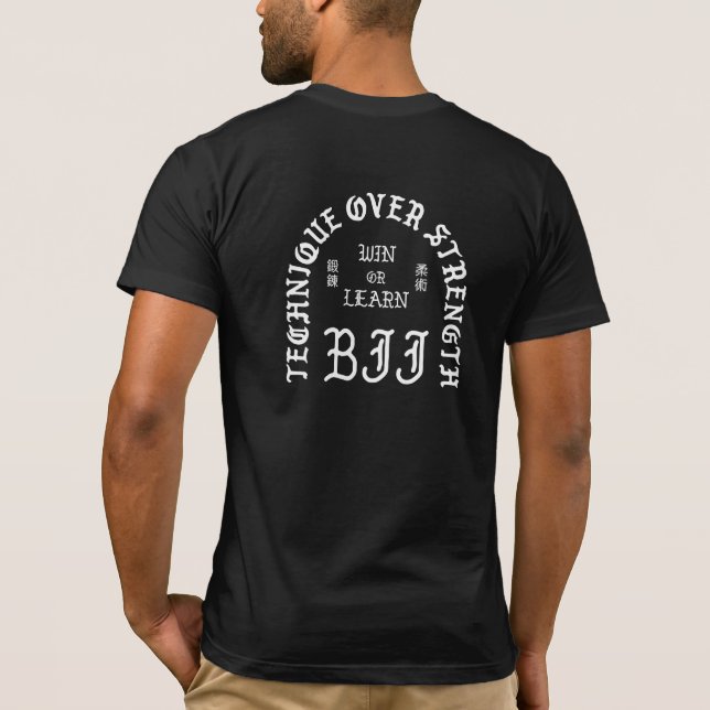 Camiseta BJJ Blackletter (blanco) (Reverso)