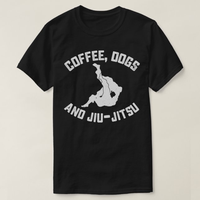 Camiseta Bjj Funny Coffee Dogs Jiu Jitsu (Diseño del anverso)