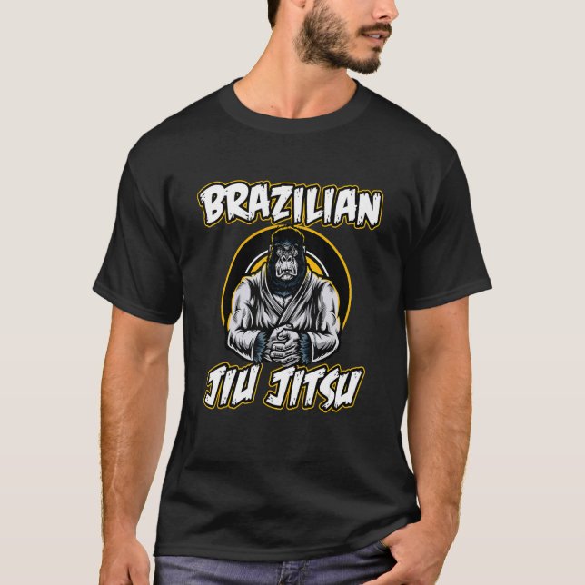 Camiseta BJJ Gorilla brasileño Jiu Jitsu (Anverso)
