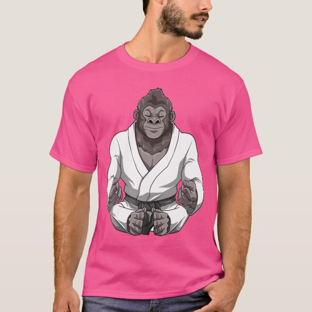 Camiseta Bjj Gorilla Lotus - Gracioso Jiu Jitsu brasileño (Anverso)