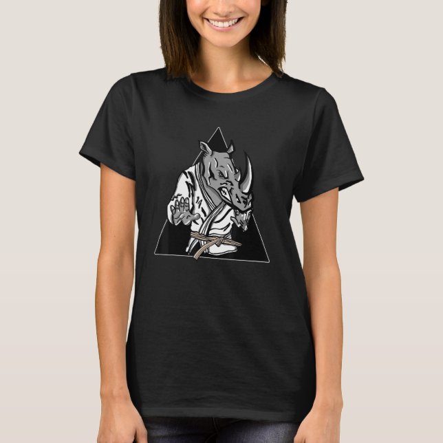 Camiseta Bjj Jiu Jitsu Brown Belt Rhino (Anverso)
