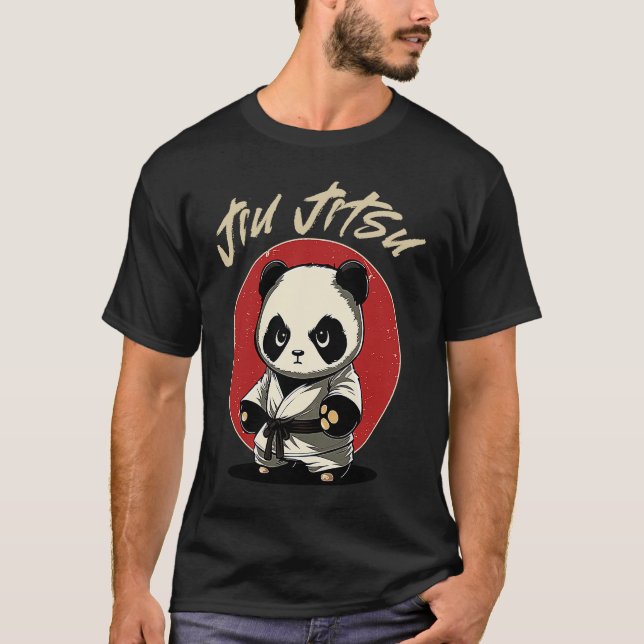Camiseta BJJ MMA Panda   Brazilian Jiu Jitsu Grappling (Anverso)