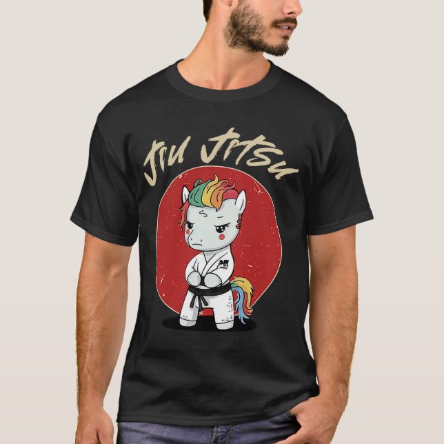Camiseta BJJ MMA Unicorn Brasil Jiu Jitsu Grappling (Anverso)