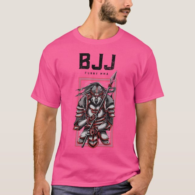 Camiseta Bjj Wolf Samurai Spear Jiu-Jitsu aplastando a Mma  (Anverso)