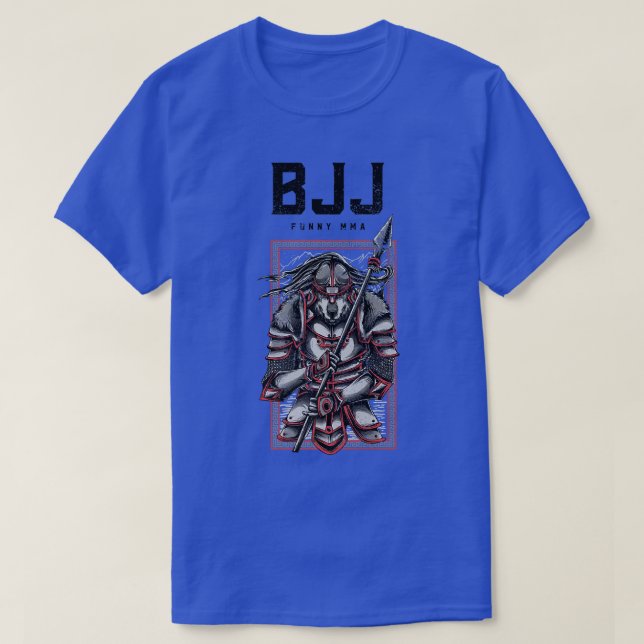 Camiseta BJJ Wolf Samurai Spear, JiuJitsu, Grappling, MMA,  (Diseño del anverso)