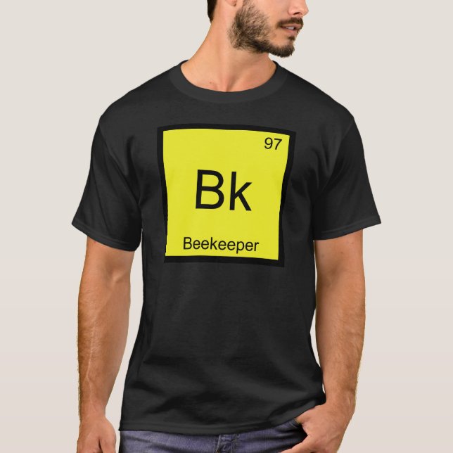 Camiseta Bk - Símbolo de elemento de química del apicultor  (Anverso)
