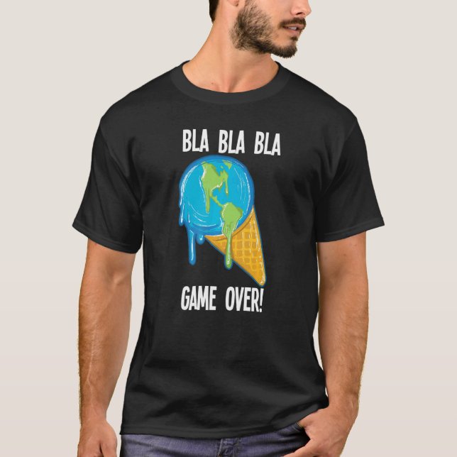 Camiseta Bla Bla Game Over Melding Earth Ice Cream Global W (Anverso)