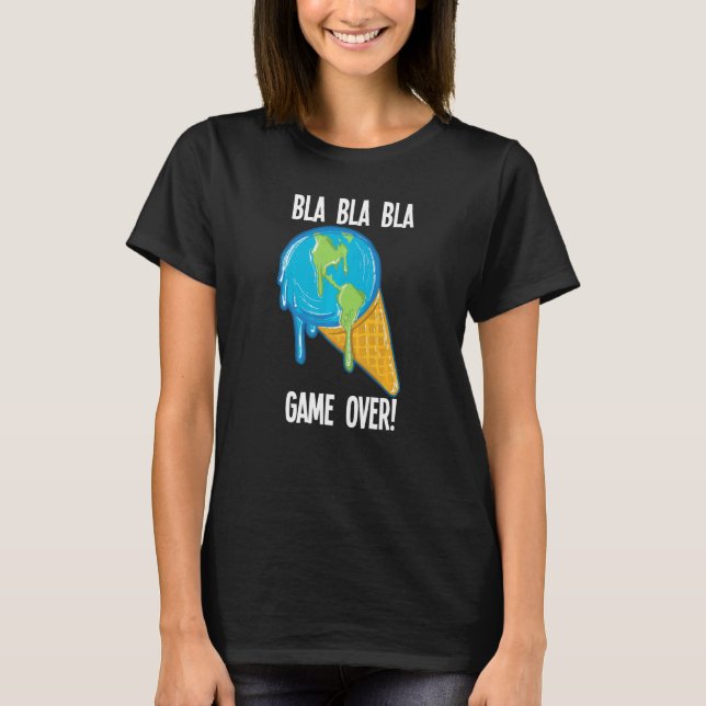 Camiseta Bla Bla Game Over Melding Earth Ice Cream Global W (Anverso)